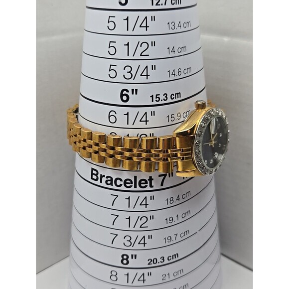 Dufonte Lucien Piccard Ladies Quartz Watch Gold Tone Diamond Accents New Battery - Picture 7 of 12